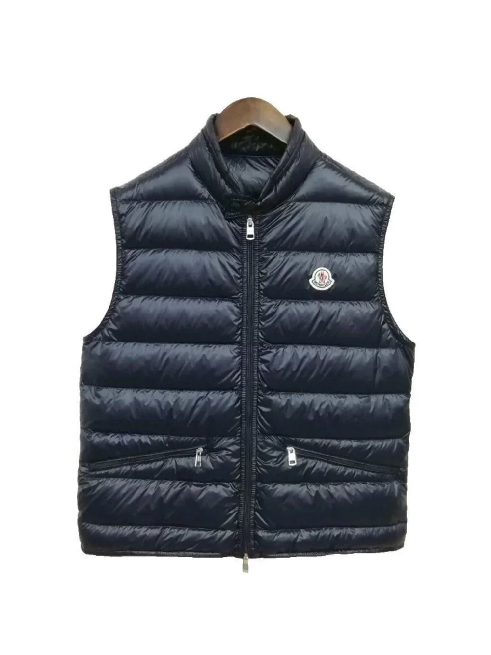 Moncler Gui Down Vest Logo Patch 2 Navy